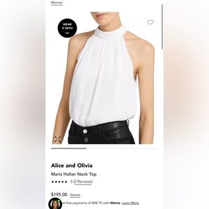 Alice and Olivia maris halter neck top NWT